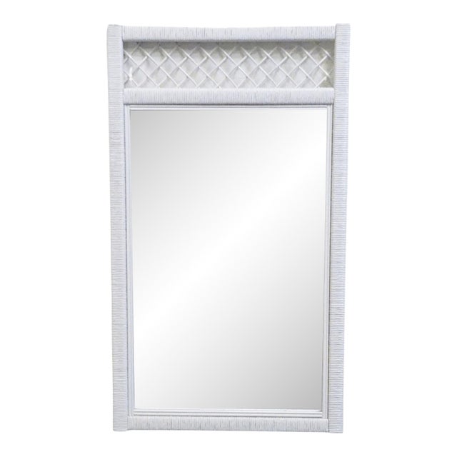 Lexington / Henry Link Country Cottage Style 26" White Wicker Mirror 299-477-202 For Sale
