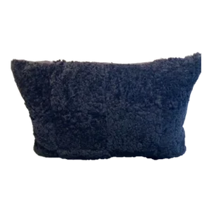 Black Patchwork Shearing Lumbar Pillow