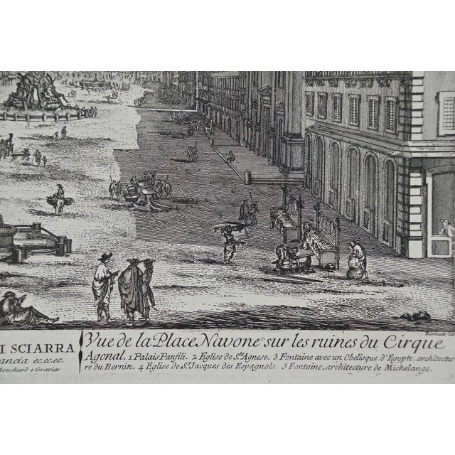 Mid 18th Century 18th Century Etching of the Ancient Piazza Navona in Rome by Barbault, 1762 For Sale - Image 5 of 7