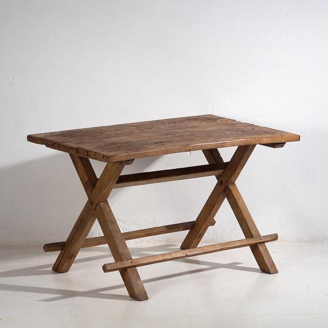 Antique X-Shape Dining Table, 1920s For Sale - Image 15 of 15