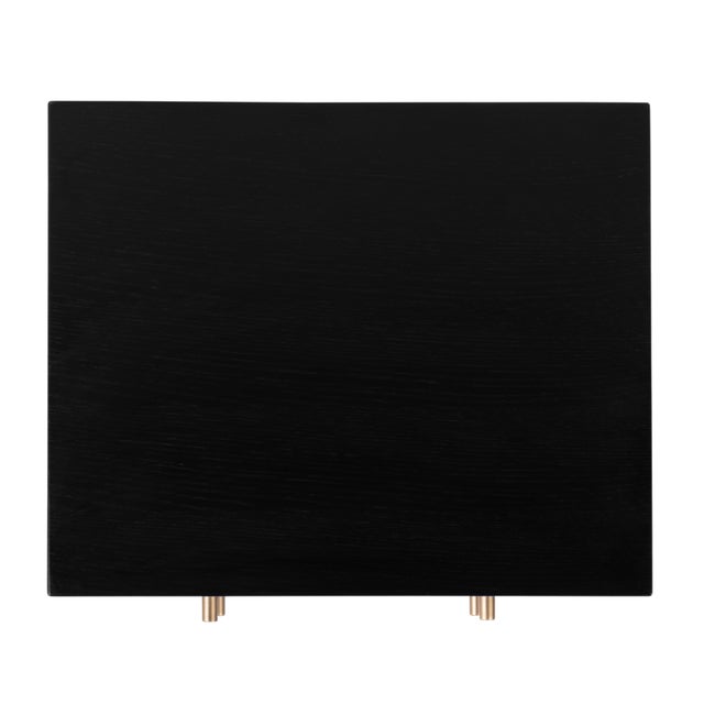 Mendel 21.25 in. W Rectangular Wood 2 Drawer Narrow Nightstand with Open Shelf, Black For Sale - Image 11 of 11
