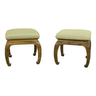 Chinese Modern Design Upholstered Benches or Stools - a Pair For Sale
