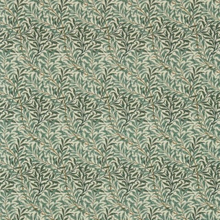 Morris & Co Willow Boughs Fabric in Willow Green/Spice For Sale