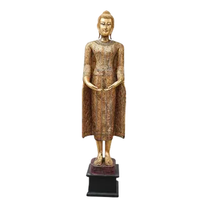 Early 20th Century Gilt Wood Thai Buddha Figure