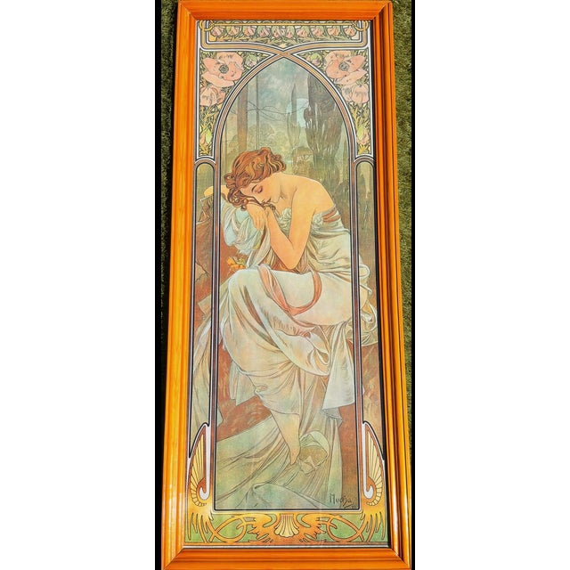 Alphonse Mucha, The Hours of the Day, 1970s, First Edition Archival Pigment Prints in Period Wood Frames, Set of 4 For Sale - Image 7 of 18