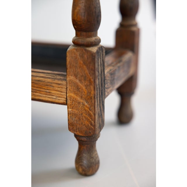 Brown Antique English Tiger Oak Umbrella Stick Stand For Sale - Image 8 of 10