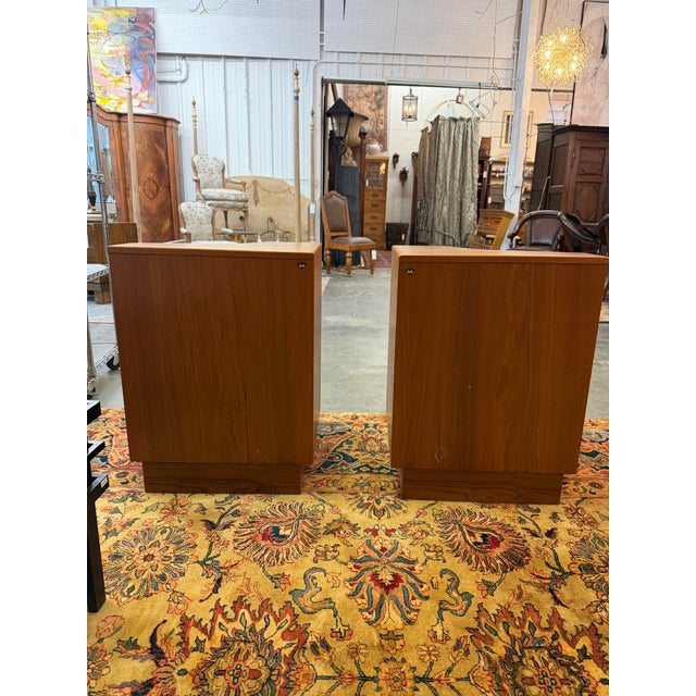 Pair Vintage 1970s Scan Coll Danish Modern Teak 3-Drawer Nightstands For Sale - Image 4 of 12