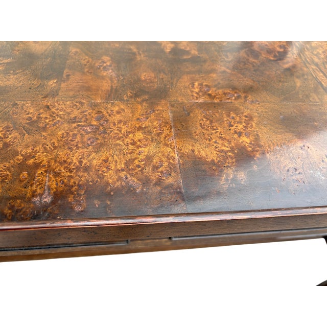 1970s Ethan Allen Knob Creek Burled Wood Console Table For Sale - Image 11 of 18