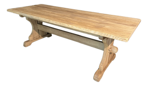 Bleached Oak Farmhouse Dining Table, 1920s