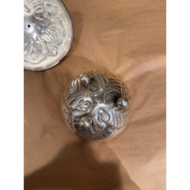 Moroccan Vintage Silverplate Wool Holder For Sale - Image 3 of 5