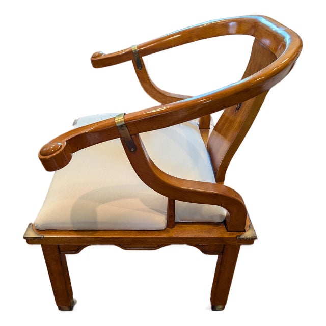 Vintage Schnadig James Mont Style Horseshoe Chair - Mid Century Chinoiserie For Sale