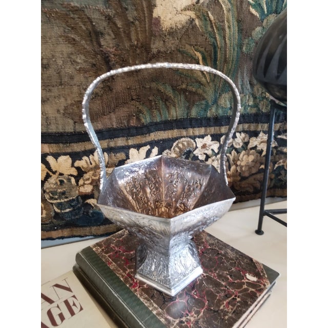 Antique Dutch Silverplated Basket For Sale - Image 10 of 11