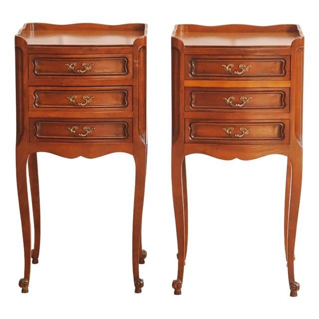 Vintage Louis XV Style Bedside Tables, Set of 2 For Sale