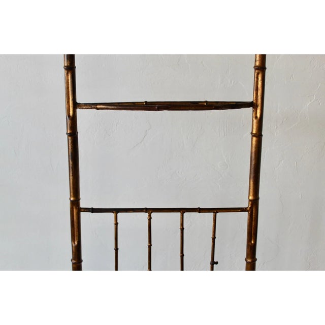 1950s Faux Bamboo Italian Gilt Painted Valet Stand Mid Century For Sale - Image 5 of 13