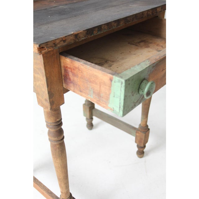 Antique Primitive Farmhouse Side Table For Sale - Image 6 of 15