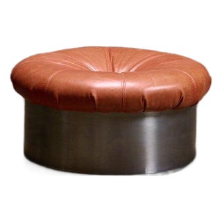 Round Ottoman by Francois Monnet, 1960s For Sale