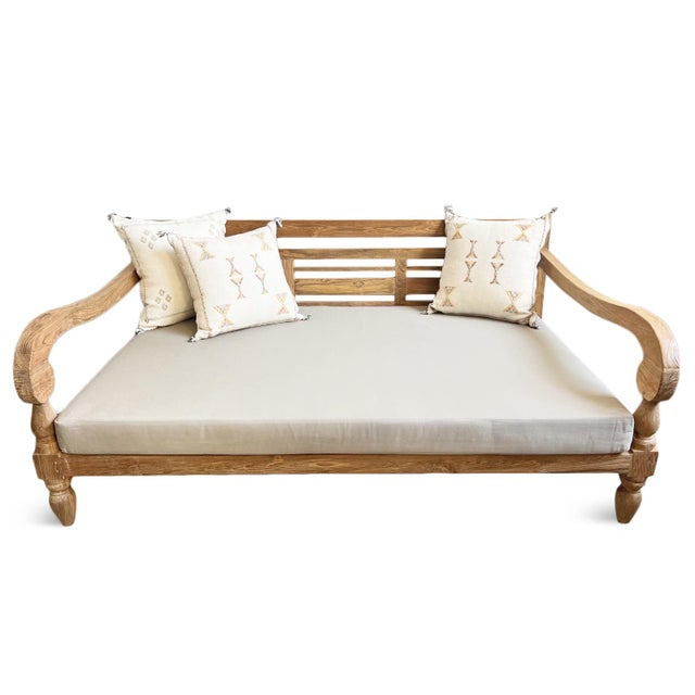 Outdoor Indoor Sutton Teak Balinese Daybed For Sale In Los Angeles - Image 6 of 8