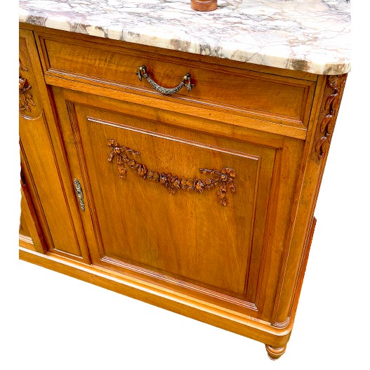 Showcase Buffet, Curved Beveled Glass, Louis XVI Style, France 1920 For Sale - Image 4 of 8