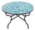 48" Handcrafted All Emerald Moroccan Mosaic Table, Fish Scale Style For Sale