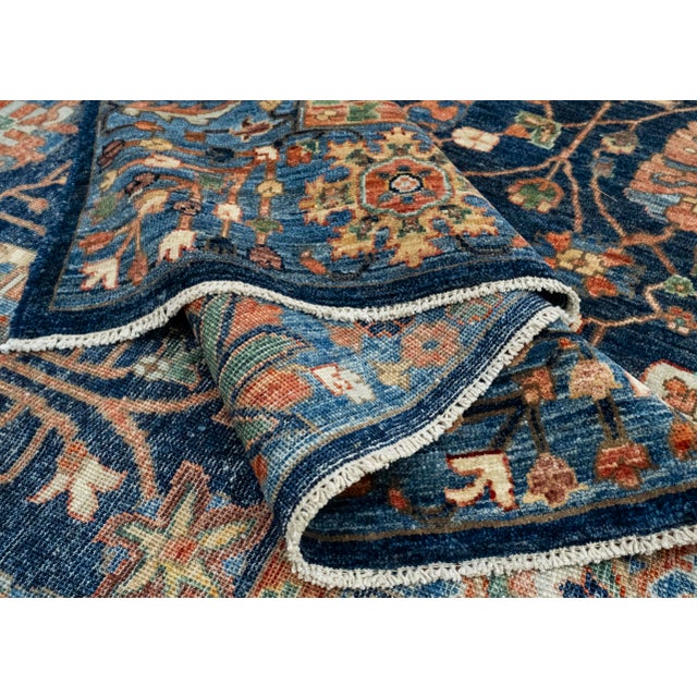 Blue Oriental Handmade Runner Rug 8'10" x 11'9" #17014 For Sale - Image 8 of 8