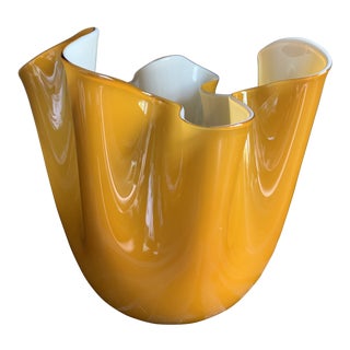 Fulvio Bianconi Venini Cased Glass “Fazzoletto” Handkerchief Vase, Signed For Sale