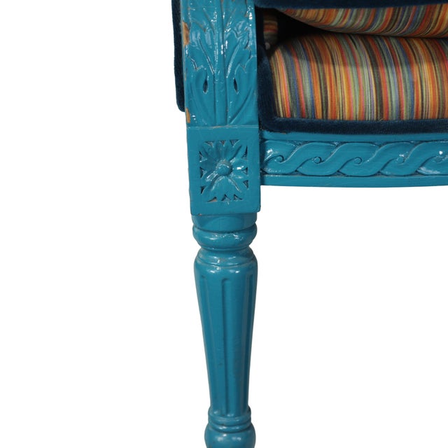 Wood Vintage Louis XVI Carved Wooden Armchair For Sale - Image 7 of 11