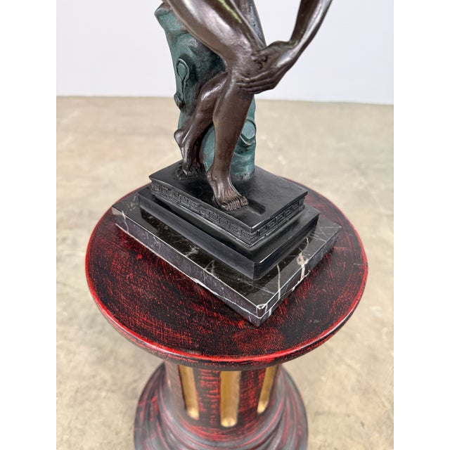 Late 20th Century Bronze Classical Athlete Sculpture After Discobolus, Greco-Roman Athlete, 12” H For Sale - Image 5 of 16