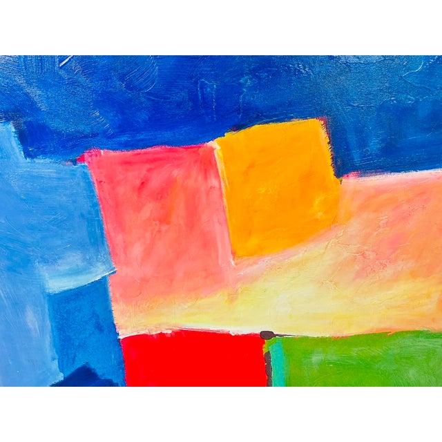 1990s Large Abstract Color Field Oil Painting by H. Scott, Framed For Sale - Image 13 of 18