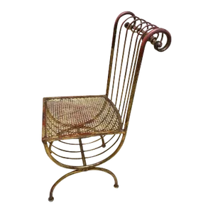 Mid Century Italian Gilt Iron Chair