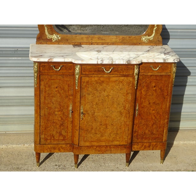 Louis XVI Style Buffet in Burr Walnut with Gilt Bronze Mounts, 1800s For Sale - Image 10 of 18