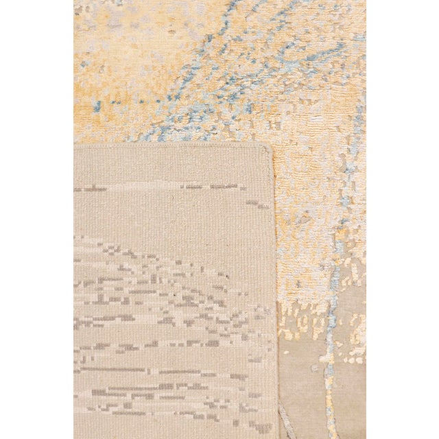 2020s Pasargad Home Modern Bone Vsilk & Wool Area Rug-12' 1'' X 15' 3'' For Sale - Image 5 of 7