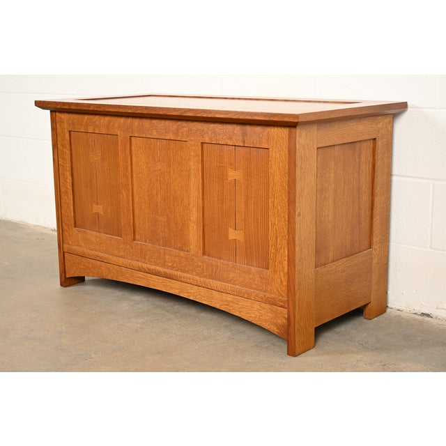 A gorgeous Mission or Arts & Crafts collector's chest or blanket chest By L. & J.G. Stickley, "Harvey Ellis Collection"...