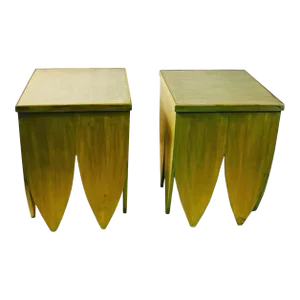 Early 21st Century Wood Modernist Tables in the Manner of Ilonka Karasz - A Pair