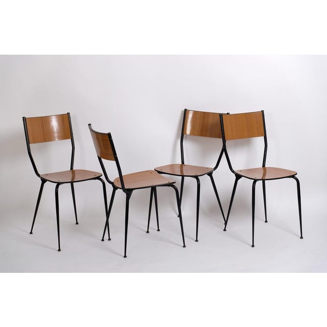 Mid-Century Modern Dining Chairs by Salvarani, Italy, 1950s, Set of 4 For Sale - Image 10 of 18