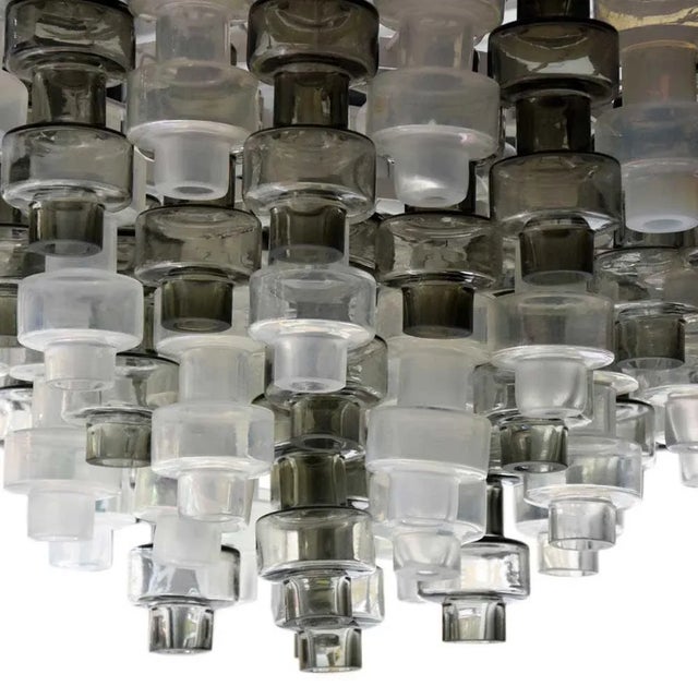 Mid-Century Modern Murano Manubri Glass Chandelier, 1980s For Sale - Image 3 of 7