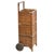 Antique early 20th century hand-crafted rolling utility cart with a hardwood frame, woven wood splint sides, and a solid...