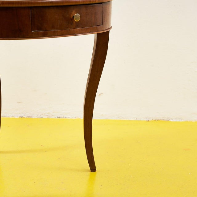 Round Wooden Table with Drawer For Sale - Image 9 of 12