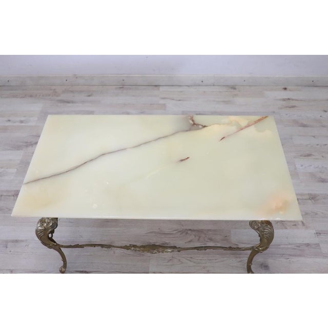 1970s Coffee Table in Gilded Bronze with Onyx Top, 1970s For Sale - Image 5 of 8