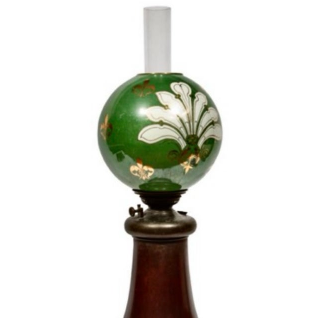 Early 20th Century Early 20th Century Bradley and Hubbard Craftsman Oil Lamp With Original Fleur De Lis Shade For Sale - Image 5 of 10