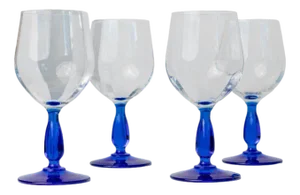 Vintage Royal Blue Wine Glasses from MCM, Italy, 1980s, Set of 4