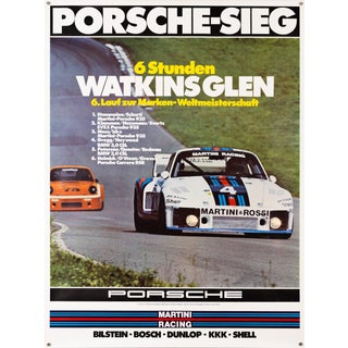 Victory at Watkins Glen 6 Hours Porsche Poster by Erich Strenger, 1976 For Sale