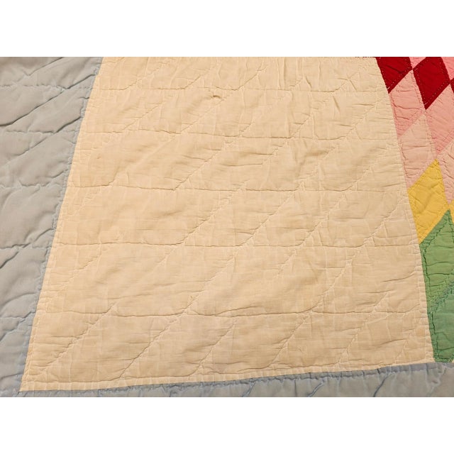 Vintage Hand-Stitched Lone Star Quilt, Early 20th Century For Sale - Image 4 of 12