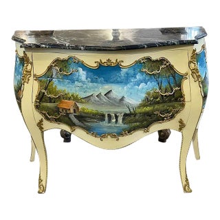 Louis XV Style White Marble Commode For Sale