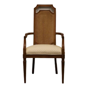 Century Furniture Italian Neoclassical Tuscan Style Cane Back Dining Arm Chair 251-512