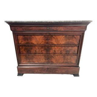 Louis Philippe Mahogany Chest of Drawers, 19th Century For Sale