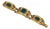 French Designer Willy Gilt Bronze, Green Enamel Link Bracelet For Sale