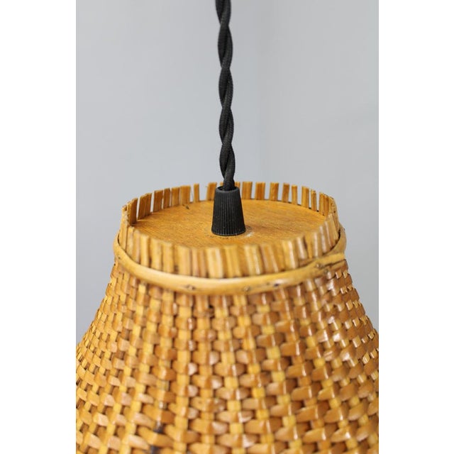 Mid-Century Adjustable Wooden Wall Lamp with Rattan Shade from Lipta, 1970s For Sale - Image 10 of 15