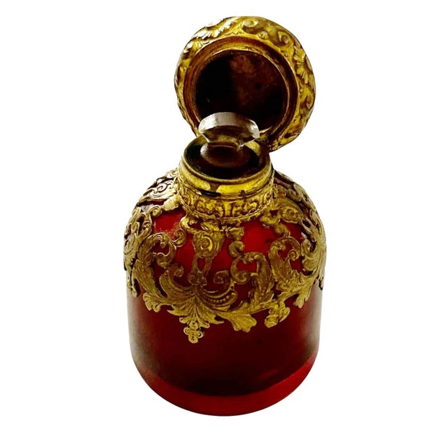 19th Century Grand Tour Scent Box With Ruby Red Bottles, 5 Pieces For Sale In Tampa - Image 6 of 12