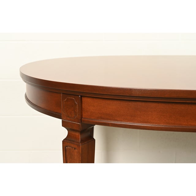Drexel French Regency Louis XVI Cherry Wood Extension Dining Table, Newly Refinished For Sale - Image 9 of 13
