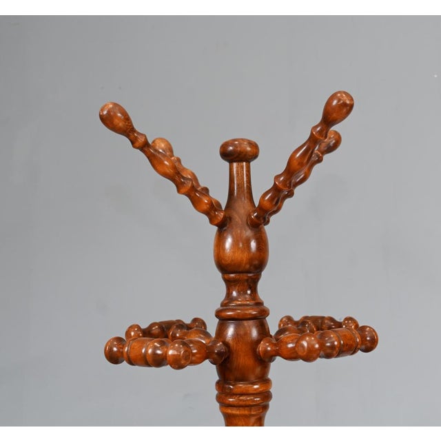 1930s Vintage Coat Rack in Mahogany, 1930s For Sale - Image 5 of 10